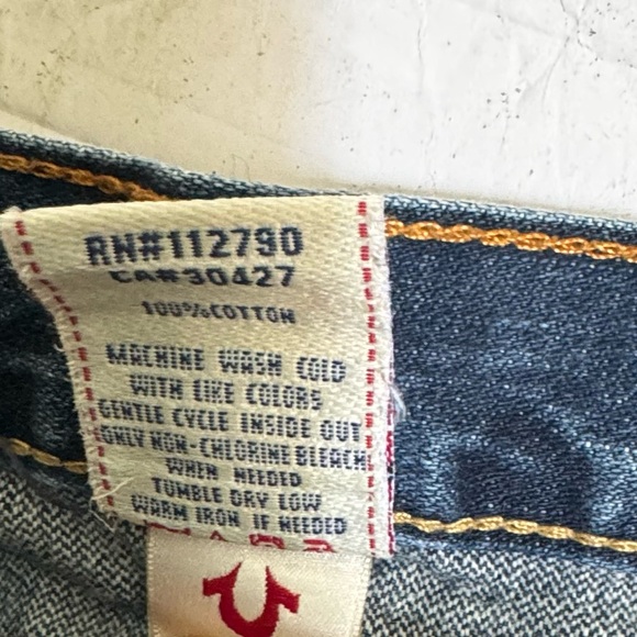 True Religion Straight Leg Flaps Picket Stitch Boys Zip Fly Vintage Blue sz 10 - Picture 13 of 16